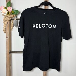 Peloton Black T Shirt Women's Size Medium 100 Century Logo Athletic